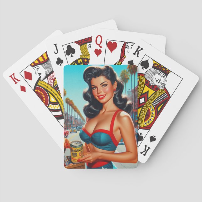 Baraja De Cartas Chica de belleza retro de los años 50 (Reverso)