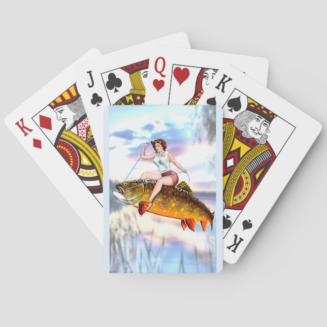 Baraja De Cartas Chica de Brook Trout Pinup (Reverso)