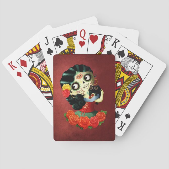 Baraja De Cartas Chica de Catrina del mexicano de Dia de Los (Reverso)