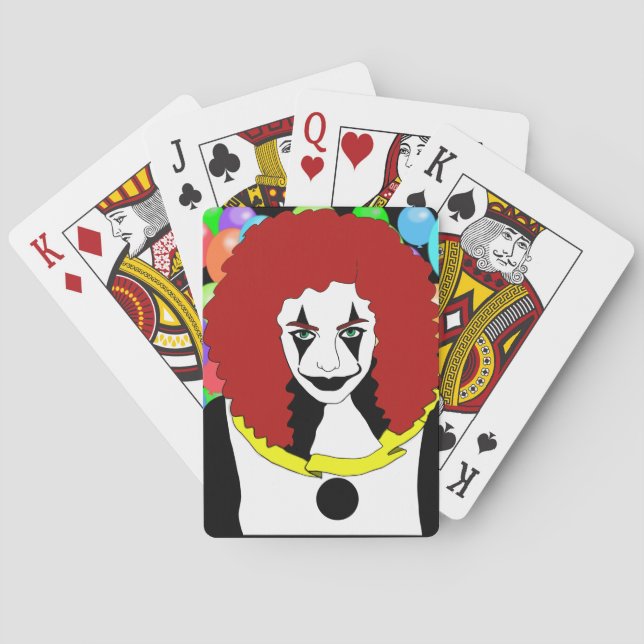 Baraja De Cartas Chica de Circus Clown espectáculo de terror arte d (Reverso)