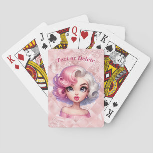 Baraja De Cartas Chica de glamour retro belleza Personalizado aguda