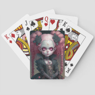 Baraja De Cartas Chica de gótico Rosa Negro Típico