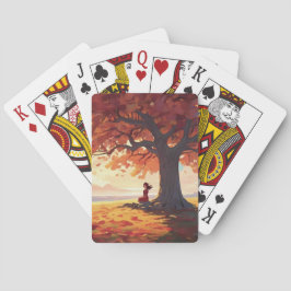 Baraja De Cartas Chica de la oración del árbol de otoño