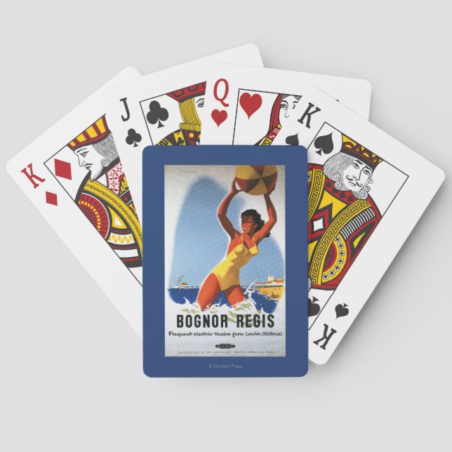 Baraja De Cartas Chica de los ferrocarriles y poster británicos de (Reverso)