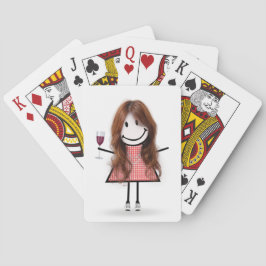 Baraja De Cartas Chica de palitos con copa de vino