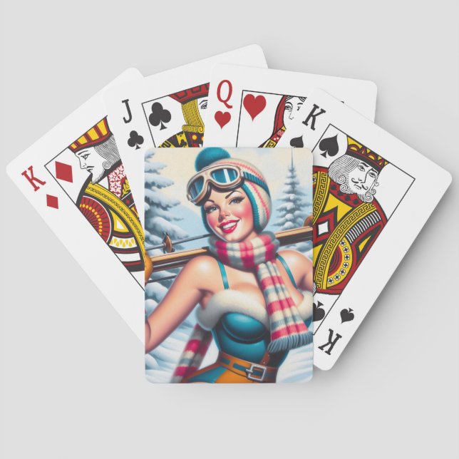 Baraja De Cartas Chica de Winter Pin-up (Reverso)