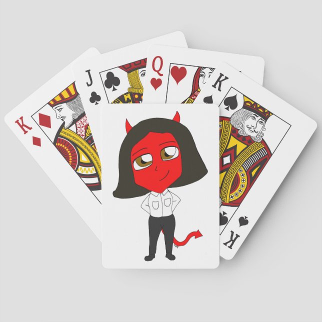 Baraja De Cartas chica diablo chibi (Reverso)