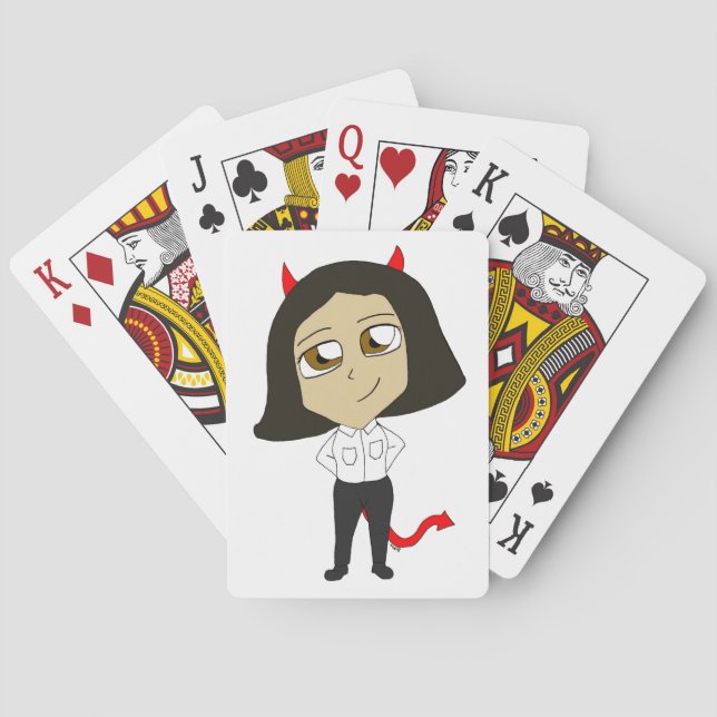 Baraja De Cartas chica diablo chibi (Reverso)
