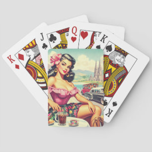 Baraja De Cartas Chica Hispana Belleza Retro