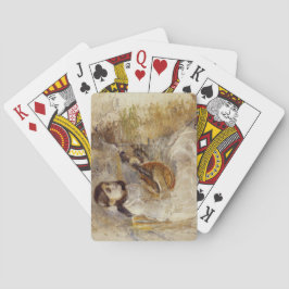 Baraja De Cartas Chica jugando al mandolín (por Berthe Morisot)