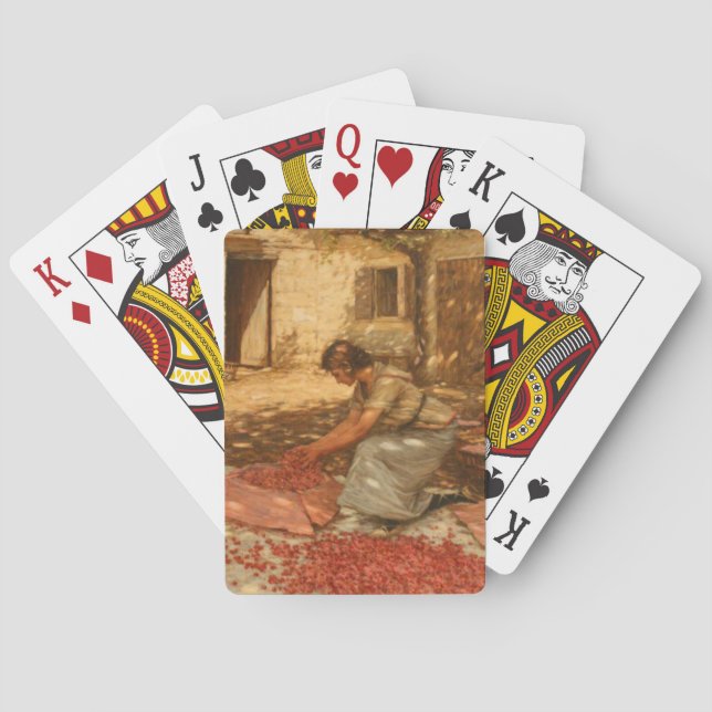 Baraja De Cartas Chica Packing Cherries en Provenza (Francia) (Reverso)