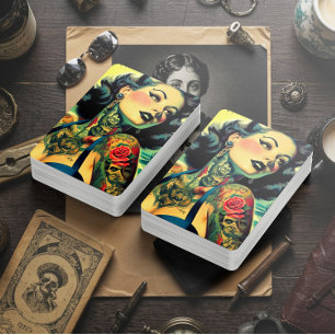 Baraja De Cartas Chica Pinup Gótica Retro
