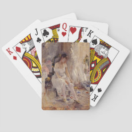 Baraja De Cartas Chica posando sobre sus acciones (por Berthe Moris