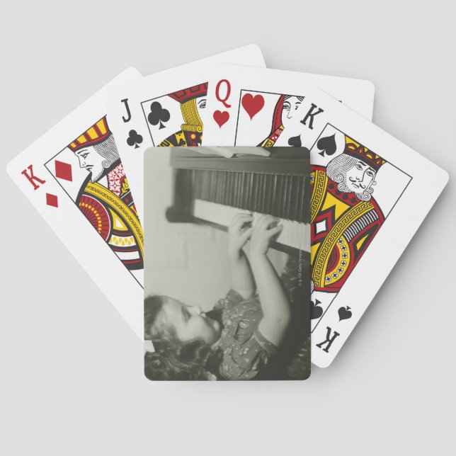 Baraja De Cartas Chica que juega el piano (Reverso)