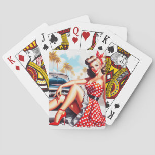 Baraja De Cartas Chica Retro Clásico Pin Up