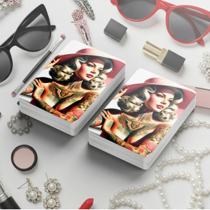 Baraja De Cartas Chica Retro con Tatuajes