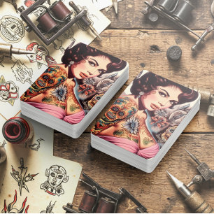 Baraja De Cartas Chica Retro Tatuada