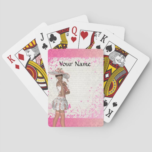 Baraja De Cartas Chica rosa de verano (Reverso)