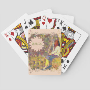 Baraja De Cartas Chica soñadora en pared Geometría abstracta y colo