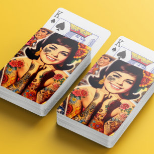 Baraja De Cartas Chica Tatuada al Estilo Antiguo