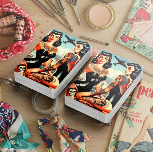 Baraja De Cartas Chica tatuada de estilo clásico