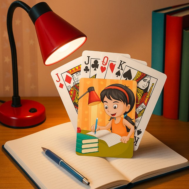 Baraja De Cartas Chica Trabajando En Un Escritorio (Subido por el creador)