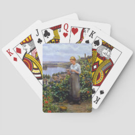 Baraja De Cartas Chica y su Mascota Dove (Mujer joven y pájaro)