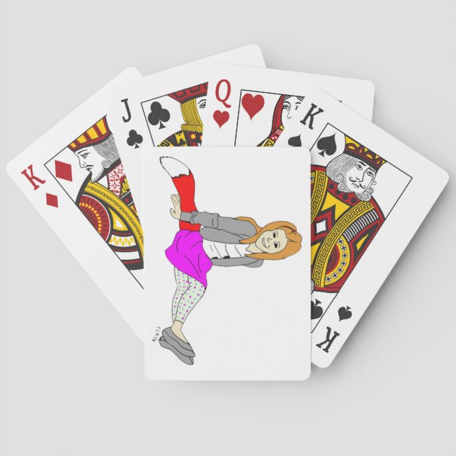 Baraja De Cartas chica zorro botón (Reverso)