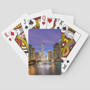 Baraja De Cartas Chicago Illinois City De Noche