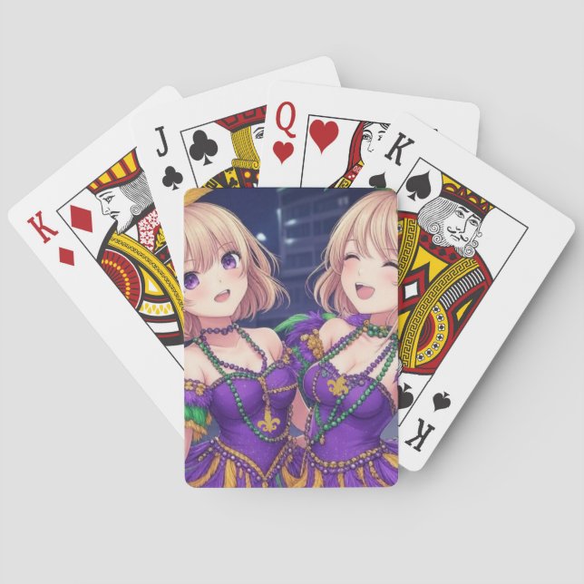 Baraja De Cartas Chicas animales Mardi Gras (Reverso)