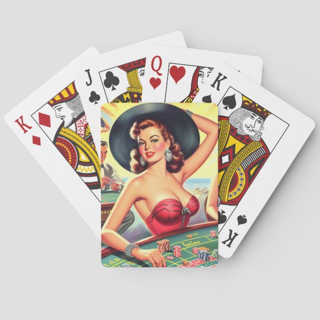 Baraja De Cartas Chicas de Casino Vintage (Reverso)