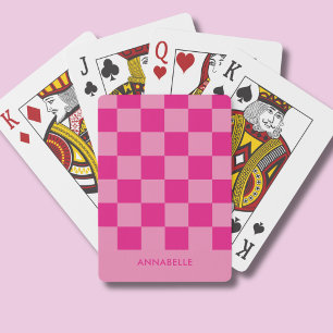 Baraja De Cartas Chicas de cuadros rosados