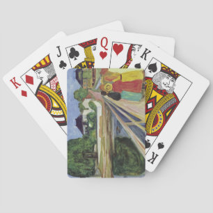 Baraja De Cartas Chicas de Edvard Munch Painting en el puente (c 19