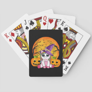 Baraja De Cartas Chicas de Halloween malhumorados unicornio Hallowe