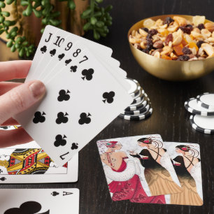 Baraja De Cartas Chicas de Navidad retro retro Art Deco
