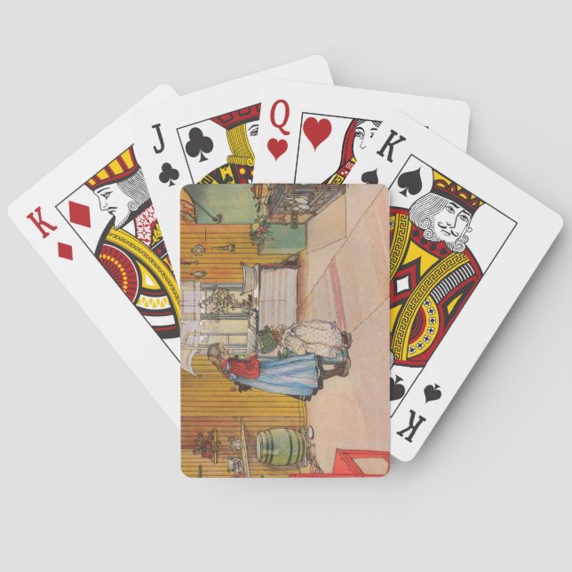 Baraja De Cartas Chicas en la cocina (arte sueco clásico) (Reverso)