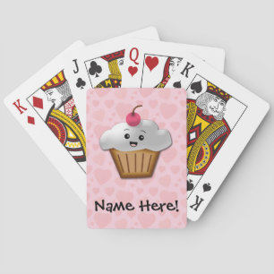 Baraja De Cartas Chicas felices rosados lindos de la magdalena de
