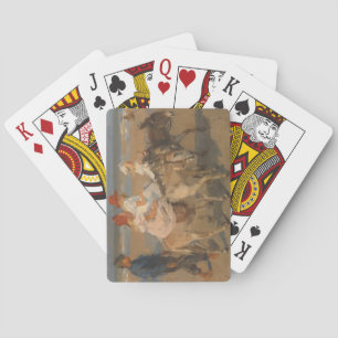 Baraja De Cartas Chicas montando burros en la playa (Isaac Israels)