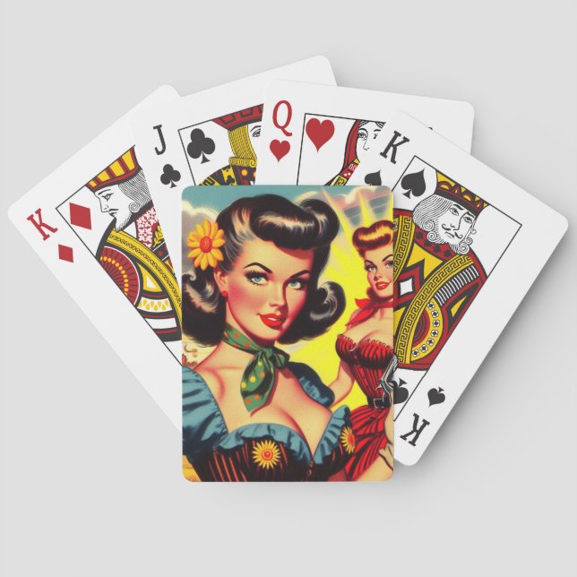 Baraja De Cartas Chicas occidentales de pulpa de época (Reverso)