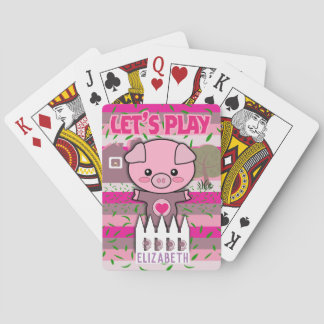Baraja De Cartas Chicas Piggy Vamos a jugar nombre editable