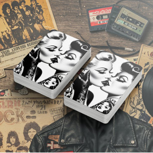 Baraja De Cartas Chicas Retro Besando