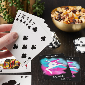 Baraja De Cartas Chicas Salto de baile bomba de color azul rosa con