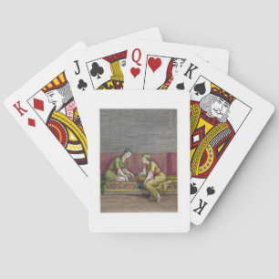 Baraja De Cartas Chicas turcos, jugando Mangala, siglo XVIII (engr
