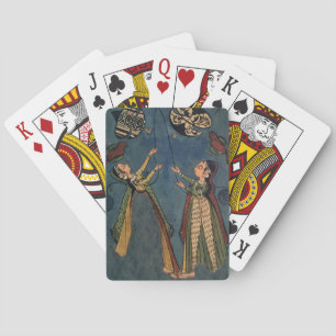 Baraja De Cartas Chicas volando cometas, pintura folclórica de Kulu
