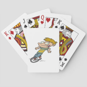 Baraja De Cartas Chico Divertido Montando en Uniciclo