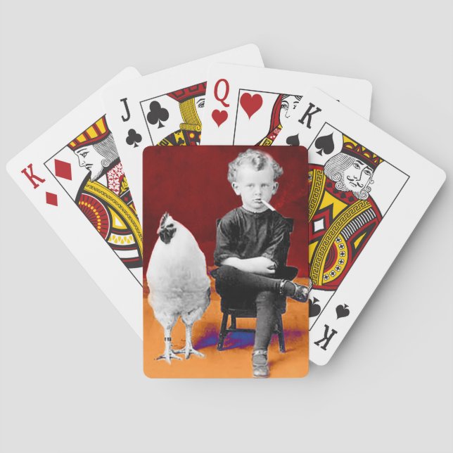 Baraja De Cartas Chico fumador con tarjetas de juego de pollo (Reverso)