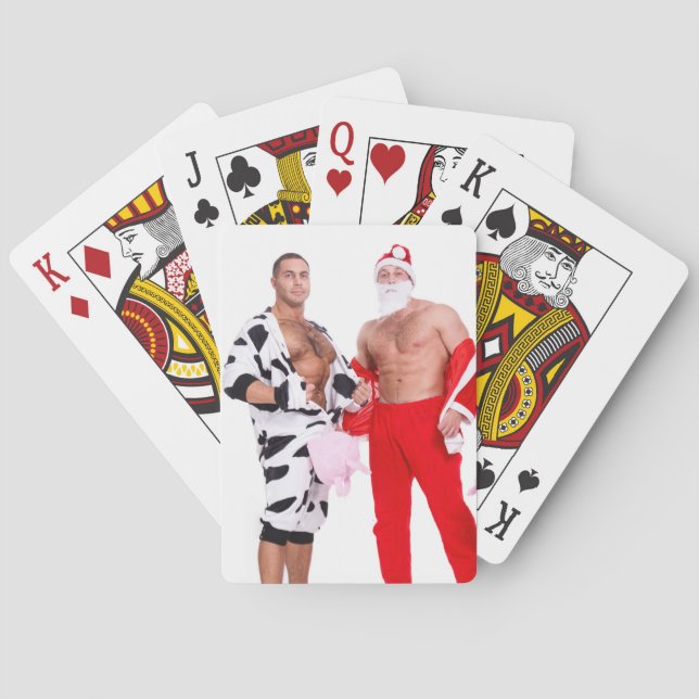 Baraja De Cartas Chicos calientes Hombres Musculares Santa Bromas F (Reverso)