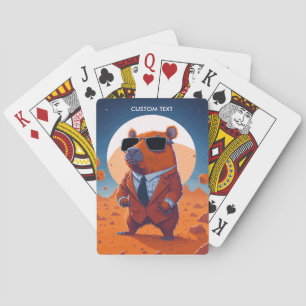 Baraja De Cartas Chigüiro Gracioso Personalizado Con Traje En Marte