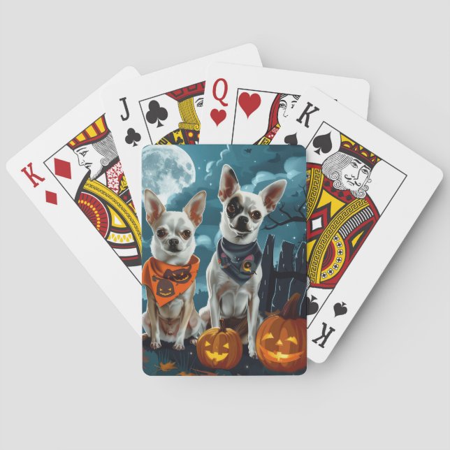 Baraja De Cartas Chihuahua Halloween Spooky (Reverso)