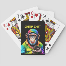 Baraja De Cartas Chimp Chat-Chimpanzee con teléfono-